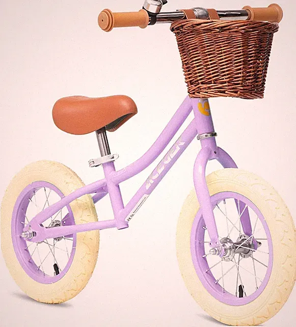 12" Kids Balance Bike with Basket - Adjustable Toddler Bicycle for Ages 2-5