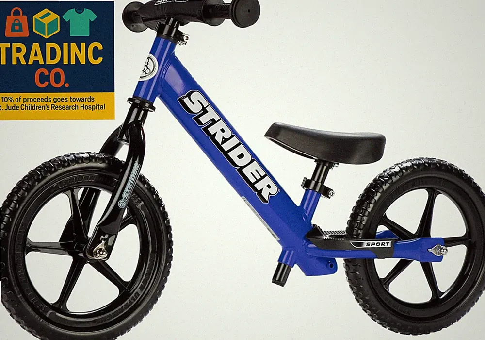 12” Sport Bike - No Pedal Balance Bicycle for Kids 1 to 4 Years - Includes Safet