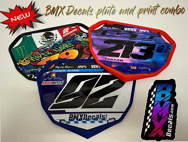 BMXDecals Number Plate and sticker decal graphic STACYC Strider BMX NUMBER