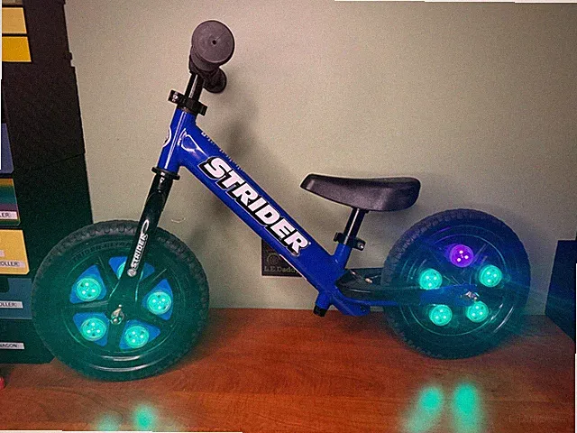 LED Wheel Lights & Remote For Strider 12" Balance Bike Waterproof Easy Install!