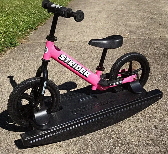 Strider 12 Pink Sport Bike with Rocking Base for Kids 6 Months-4 Years