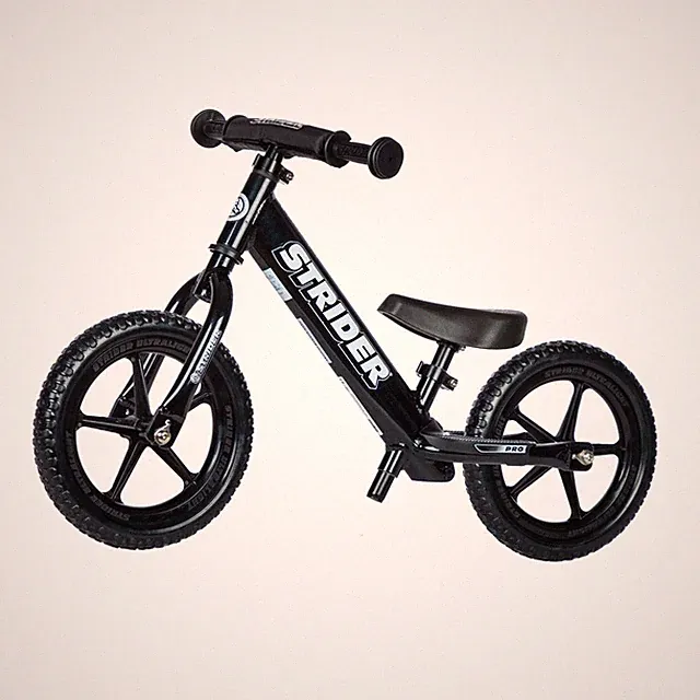Strider 12 Pro Balance Bike for Kids 1-4 Years, Black Pearl