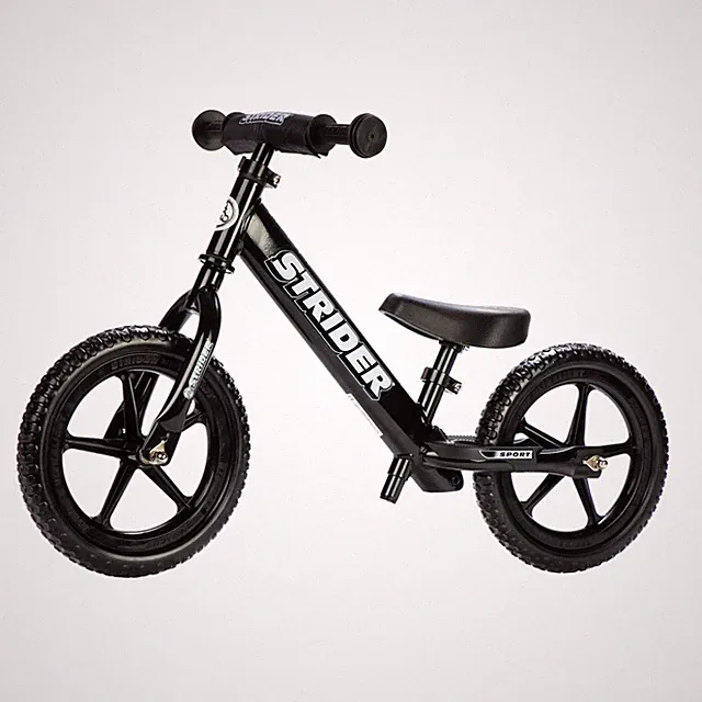 Strider 12 Sport Balance Bike for Kids 1-4 Years, Black