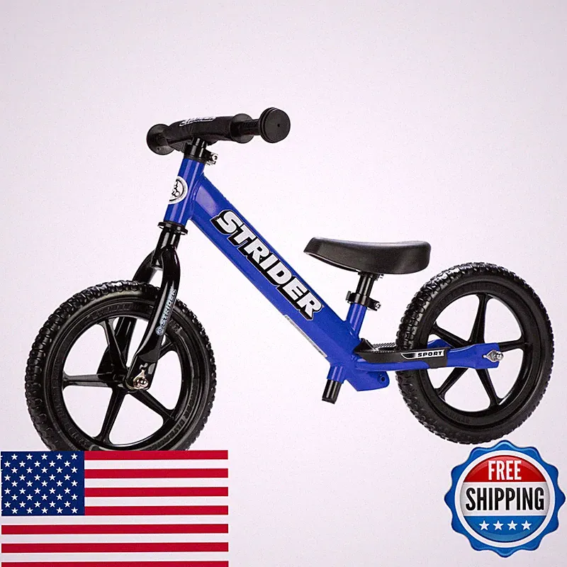 Strider 12 Sport Bike Blue - No Pedal Balance Bicycle For Kids 1 To 4 Years