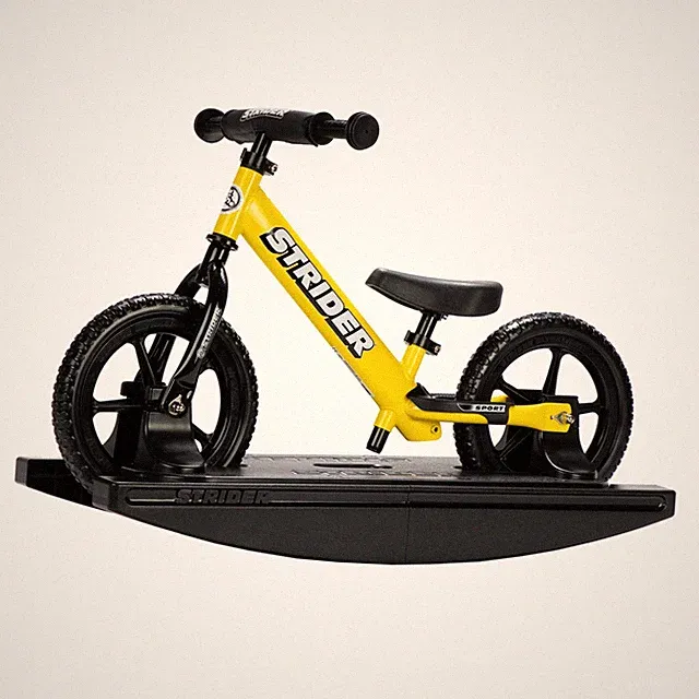 Strider 12 Sport Bike with Rocking Base for Kids 6 Months-4 Years, Yellow