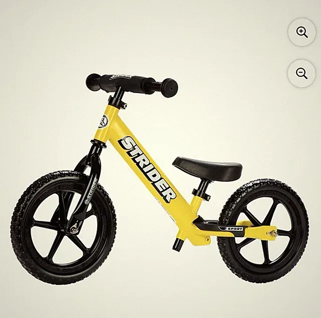 Strider 12” Sport Bike, Yellow WITH PEDAL KIT Balance Bicycle for Kids