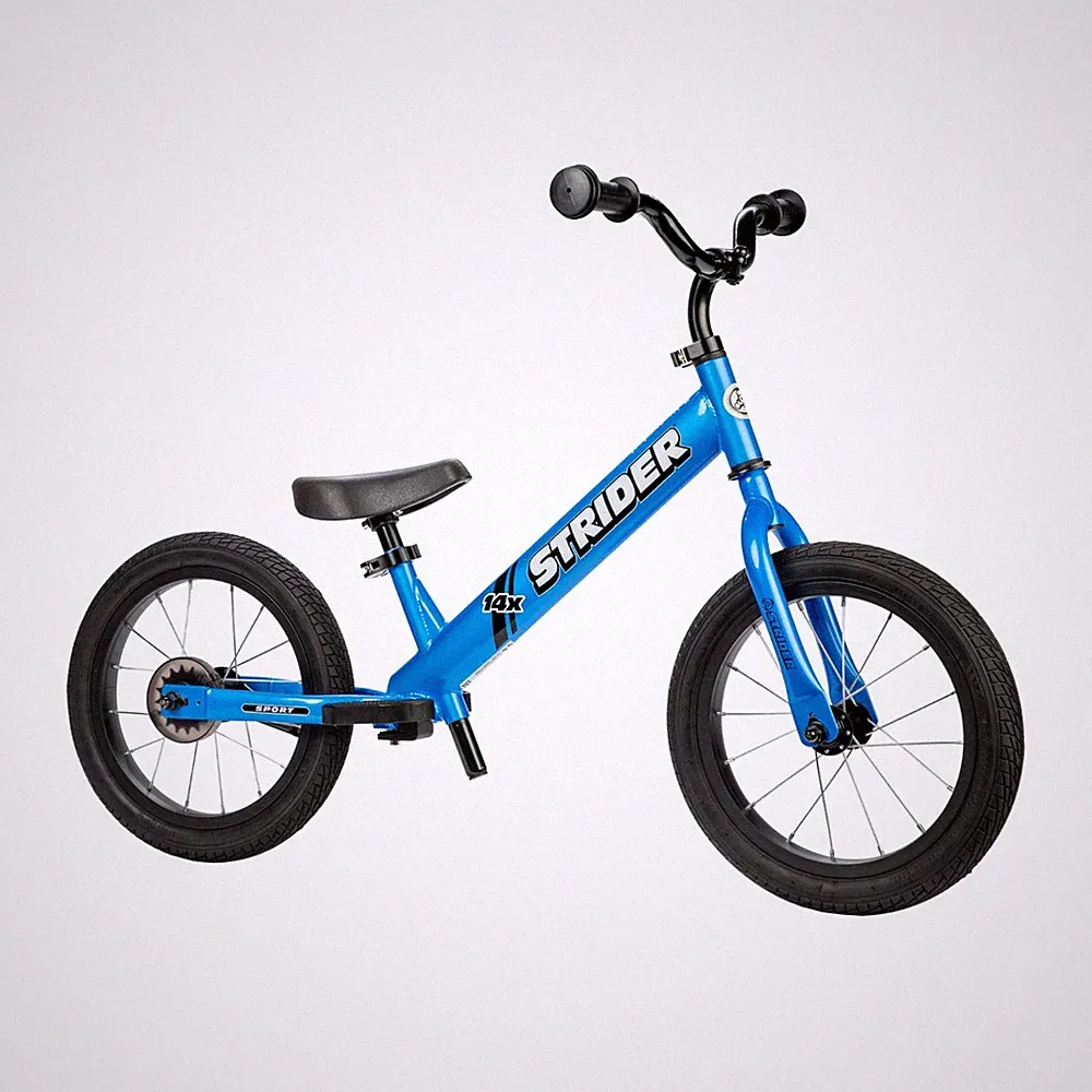 Strider 14x Classic Balance Bike for Kids 3-6 Years, Awesome Blue